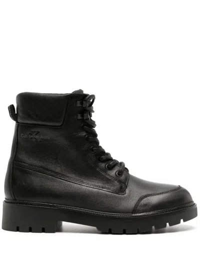 Calvin Klein Jeans Est.1978 Combat Laceup Booties In Black