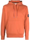 Calvin Klein Jeans Est.1978 Compass Logo-patch Hoodie In Orange