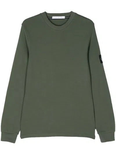 Calvin Klein Jeans Est.1978 Logo-patch Cotton Jumper In Grün