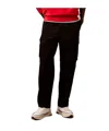 Calvin Klein Jeans Est.1978 Cotton Stretch Straight Fit Cargo Trousers In Black