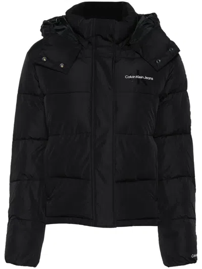 Calvin Klein Jeans Est.1978 Cropped Puffer Jacket In Schwarz