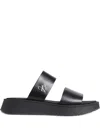Calvin Klein Jeans Est.1978 Double-strap Platform Flat Sandals In Black