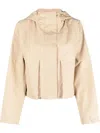 Calvin Klein Jeans Est.1978 Drawstring-hood Rain Jacket In Neutrals