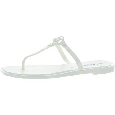 Calvin Klein Jeans Est.1978 Edhen Womens Slip On Flip Flop T-strap Sandals In White