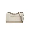 Calvin Klein Jeans Est.1978 Beige Faux Leather Shoulder Bag In Beige
