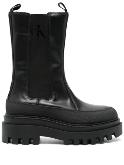 Calvin Klein Jeans Est.1978 Flatform Chelsea Boot In Black