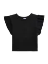 Calvin Klein Jeans Est.1978 Girl's Flutter Sleeve Top In Black