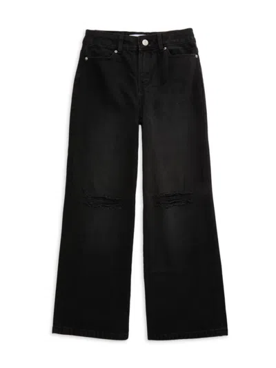 Calvin Klein Jeans Est.1978 Kids' Girl's Knee Slash Faded Jeans In Black