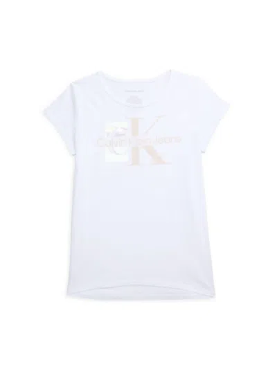Calvin Klein Jeans Est.1978 Babies' Girl's Logo T-shirt In White
