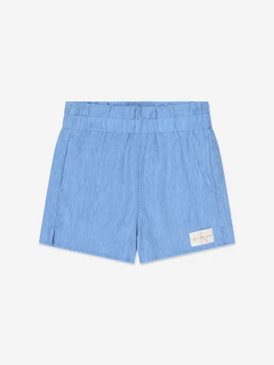 Calvin Klein Jeans Est.1978 Kids' Girls Crinkle Shorts In Blue