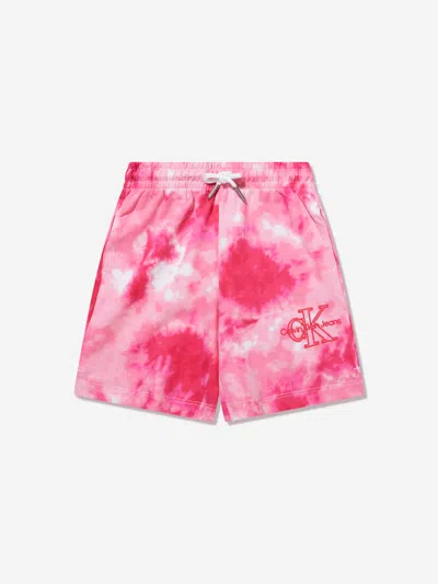 Calvin Klein Jeans Est.1978 Babies' Girls Tie Dye Shorts In Pink