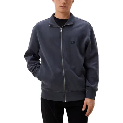 Calvin Klein Jeans Est.1978 Gray Cotton Rigenerato Cardigan In Blue