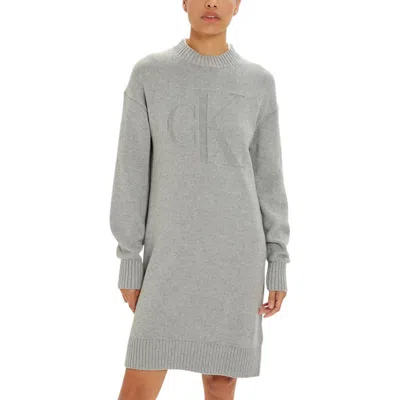 Calvin Klein Jeans Est.1978 Gray Organic Cotton Dress In Grey