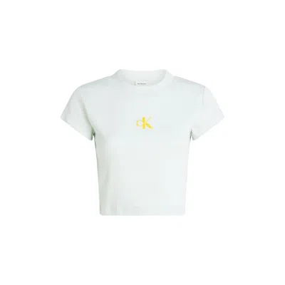 Calvin Klein Jeans Est.1978 Monologo Baby Tee In Green