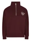 Calvin Klein Jeans Est.1978 Half-zip High-neck Sweatshirt In Burgundy