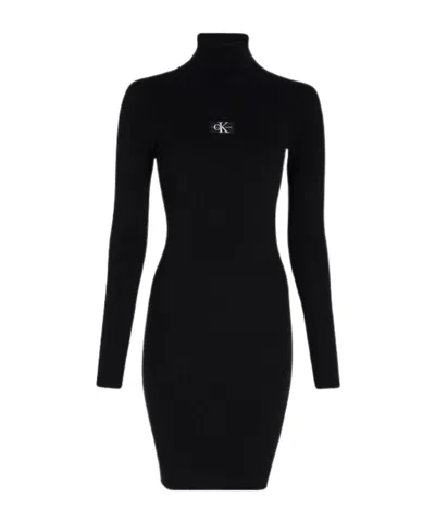 Calvin Klein Jeans Est.1978 High-necked Dress In Black