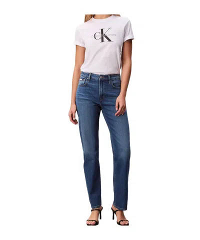 Calvin Klein Jeans Est.1978 High Rise Straight Jeans In White
