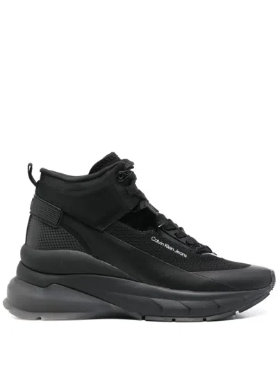 Calvin Klein Jeans Est.1978 High-top Wedge Trainers In Black