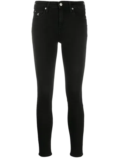 Calvin Klein Jeans Est.1978 Schmale Hose Mit Hohem Bund In Black