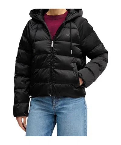 Calvin Klein Jeans Est.1978 Hooded Cotton-padded Jacket In Black