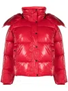 Calvin Klein Jeans Est.1978 Hooded Puffer Coat In Red