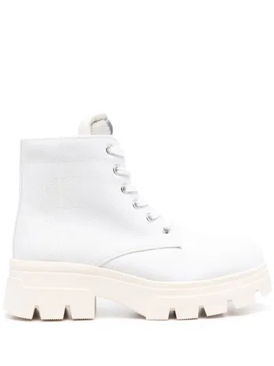 Calvin Klein Jeans Est.1978 Lace-up Ankle Boots In Weiss