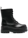 Calvin Klein Jeans Est.1978 Leather Platform Boots In Black