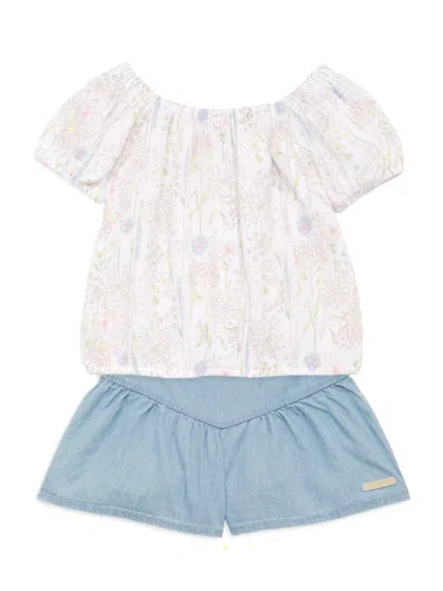 Calvin Klein Jeans Est.1978 Kids' Little Girl's 2-piece Cotton Top & Shorts Set In Multi