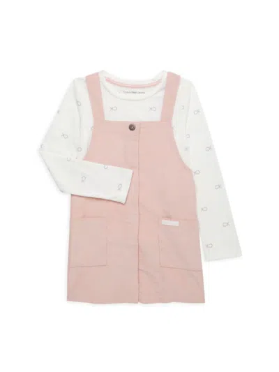 Calvin Klein Jeans Est.1978 Babies' Little Girl's 2-piece Tee & Dress Set In Pink
