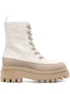 Calvin Klein Jeans Est.1978 Logo-debossed Leather Boots In Nude
