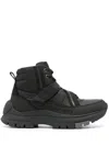 Calvin Klein Jeans Est.1978 Logo-embossed Leather Ankle Boots In Black
