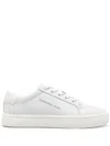 Calvin Klein Jeans Est.1978 Logo-embossed Leather Sneakers In White