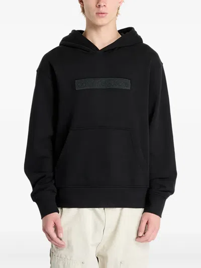 Calvin Klein Jeans Est.1978 Logo-embroidered Hoodie In Black