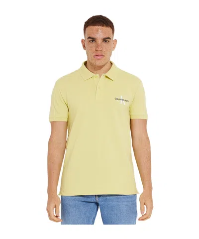 Calvin Klein Jeans Est.1978 Logo-embroidered Short-sleeve Polo Shirt In Yellow