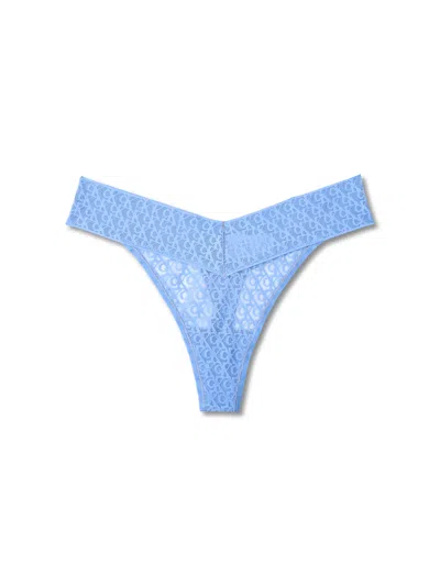 Calvin Klein Jeans Est.1978 Logo Lace Trim Low Rise Thong