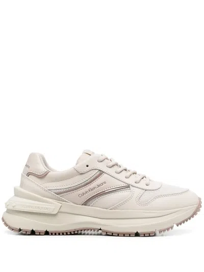 Calvin Klein Jeans Est.1978 Logo-panel Sneakers In Neutrals