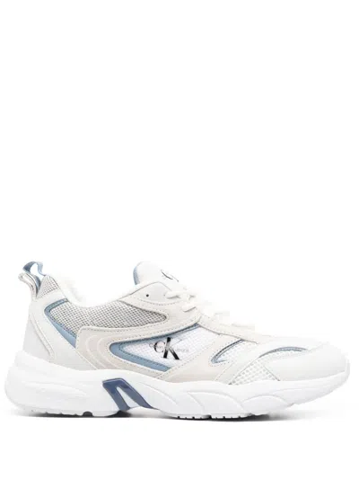 Calvin Klein Jeans Est.1978 Logo-patch Panelled Sneakers In Weiss