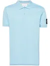 Calvin Klein Jeans Est.1978 Logo-patch Piqué Polo Shirt In Blue