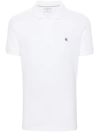 CALVIN KLEIN JEANS EST.1978 LOGO-PATCH PIQUÉ POLO SHIRT