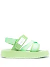 Calvin Klein Jeans Est.1978 Logo-patch Platform Sandals In Grün