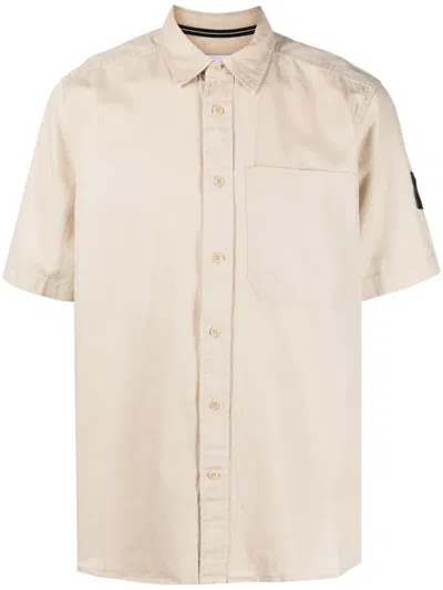 Calvin Klein Jeans Est.1978 Logo-patch Short-sleeve Shirt In Neutrals