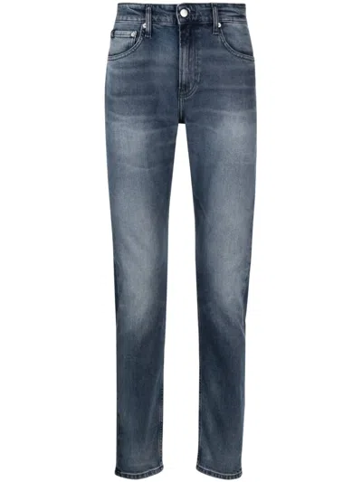 Calvin Klein Jeans Est.1978 Logo-patch Straight-leg Jeans In Blue