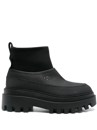 Calvin Klein Jeans Est.1978 Logo-print Boots In 黑色