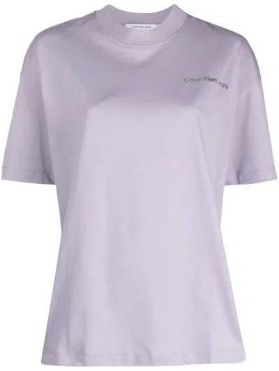 Calvin Klein Jeans Est.1978 Logo-print Cotton T-shirt In Purple