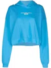 Calvin Klein Jeans Est.1978 Logo-print Cropped Hoodie In Blau