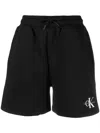 Calvin Klein Jeans Est.1978 Logo-print Drawstring-waist Shorts In Black