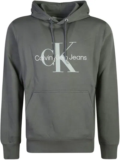 Calvin Klein Jeans Est.1978 Logo-print Hoodie In Grey