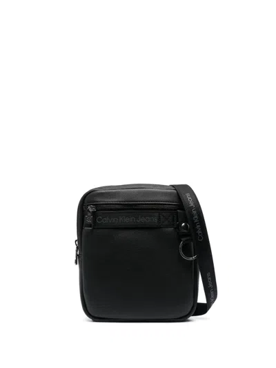 Calvin Klein Jeans Est.1978 Logo-print Messenger Bag In Black
