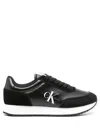Calvin Klein Jeans Est.1978 Logo-print Leather Sneakers In Black