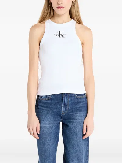 Calvin Klein Jeans Est.1978 Logo-print Tank Top In White